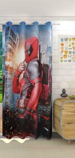 REHAAN Red Self Design Polyester Room Darkening Door Curtain (122 x 213 cm)