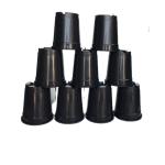 KUNAL PLASTIC Kunal Black Nursery Plastic Pot 5 inch (Pack of 6) Plant Container Set