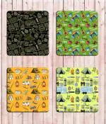 Whats Your Kick Camping Gadgets Printed Set of 4 Coaster With Metal Stand