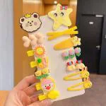 Samyak 14 Pcs Kids Hair Clips Set Cartoon Icecream Cute & Trendy Baby Girls Toddlers Hair Pins Barrettes, Combo of 14 Pcs (Yellow)
