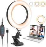 coku CK6RG Video Conference Dimmable Led Ring Lights Clip for Laptop Monitor