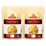 Ghotaram Navratri Diwali Rakhi Utsav Special Namkeen Snack | Falhari Salted Potato Chips | Fast Vrat Upwaas Aloo Simple Chips | Salted Potato Wafers Fried in Healthy Groundnut Oil-350g*2Pack