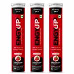 ENGYUP Glutathione with NAC & Vitamin C For Glowing and Radiant Skin, Strawberry Flavor (3 X 20 Tablets)