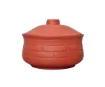 vaghbhatt Clay Curd Pot/Dahi Handi/Biryani Handi with Lid, Clay Handi for Making Curd and Storing 100% Natural Clay (Pack of 1, 1.5 litres)