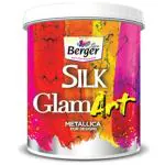Berger Silver UV Resistant Silk Glamart Metallica Silver Acrylic Emulsion Paint - 1 Litre