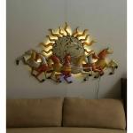 DecoCraft Metal Handmade Sun with horses wall decor for Home /office / Bedroom/Living room decor (61x5x37)inch
