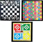 KSS Khelo Meerut Hard Board Multicolor Super Ludo Chess Snakes And Ledders 15 Cm Board (Pack Of 2)