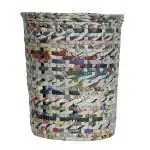 Sonas Creation Natural 11 Inch Tall Waste Basket Dustbin Trashcan Paper Bin Indoor Planter Vase Storage Bin Eco-friendly Sustainable Handmade of PAPER ROPES 10 Ltrs