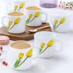 Larah by Borosil Set of 6 Lyana 180 ML Opalware Mug Set