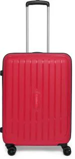 Aristocrat Coral | Medium Check-in Trolley | Hard Sided Luggage | Polypropylene | Fiery Red