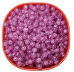 Goonmala Crackle glass crystal beads for bracelet, Rakhi, Jewellery making 8mm Pink, 100 pieces