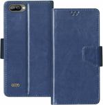 Sbms Itel A44 Power, Itel A44 Air Blue Artificial Leather Shock Proof Flip Cover
