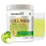 TrueBasics CollaSkin, 100% Vegetarian Collagen Peptides for Youthful Glowing Skin, Green Apple Mint, 200 g