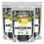 Bliss of Earth 3x500gm unhulled Black Sesame Seeds, Kaale Til, Fresh & Organic Fully Fiber Rich Great for Cooking & Baking