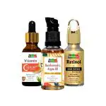 SebonCare Vitamin C Face Serum, Retinol Face Serum and Kumkumadi Oil Combo for wrinkle control