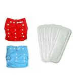 Chinmay Kids Combo of Baby Pocket Cloth Diapers Reusable Washable Adjustable Waterproof Cloth Diapers & Microfiber 4 Layer Baby Diaper Inserts Liners (0-2 Years)