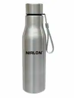 NIRLON Stainless Steel Single Wall Water Bottle with Flip Cap/ Fridge Refrigerator Bottle/ 100% Leak Proof/ Office Bottle/ School Bottle, 1000 ML, Set of 1