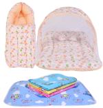 Kwitchy New Born Baby Boy's & Baby Girl's Bedding Combo Mosquito Net Bed Sleeping Bag & Plastic Sheets Set