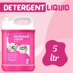 FLISKO Detergent Liquid pink 5Liter Non Toxic,Eco Freindly Best For Front Load And Top load|Safe For Baby, Biodegradable & Chemical Free Laundry Liquid Pack