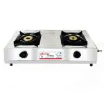 MiDaz Stainless Steel Jumboo Premium 2 Burner (0.6mm Body, 420G Pansupport) (MSSJOOJ) LPG Gas Stove With Jumbo Burner For Your Beautiful Kitchen|71*37*17 Cms|Silver