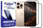 eZell APPLE IPHONE 16 PRO FULL TEMPERED GLASS By G-TEL (2 Packs), ESD Anti-Static, Sensitive touch Edge to Edge Full Glue Tempered Mobile Screen protector with Wet & dry Wipes (Black)