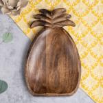 PHIRKCRAFT Wooden Dry Fruit Tray Pineapple Shape Tray for Dried Fruits, Nuts, Candies Chips and Snacks Serving Tray Pack of 1