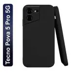 Knotyy Back Cover for TECNO Pova 5 Pro 5G (Black, Flexible, Silicon, Pack of: 1)