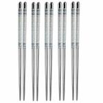 LISHONN 5 Pairs Reusable Metal Stainless Steel Chopsticks Dishwasher Safe Lightweight Easy to Use Metal Chop Stick Utensils