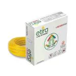 Polycab ETIRA Flame Retardant House Wire PVC Insulated Copper Cable Electric Wire (1 SQMM, Yellow, 90m)