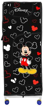 Kuber Industries Disney Mickey Mouse Print Multipurpose Plastic Foldable Wardrobe Storage (Black)