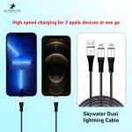 Skywater Panther Black 2 in 1 Cable (Lightning + Lightning)