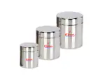 Ebun Stainless Steel Small Container Set for Kitchen Airtight Heavy Gauge Steel Dabba | Small Size 200,350,500 Gms | Pack of 3
