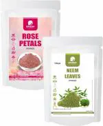 Amazercare Neem Leaf Powder And Rose Petal Powder Combo Pack - Natural Skin And Hair Care (150 Gm Each)