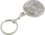 Blue Aura Stargale Silver Metal 50 Year Calendar Key Chain