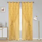 Jvin Fab Ivory, Peach Silk Curtains (Set Of 2)