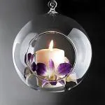 The Purple Tree Hanging Glass Terrarium Tealight Candle Holders for Diwali Christmas (Pack of 6) Diwali Tealights, Corporate Gifts, Home Decor Gift Item , Diwali decoration , christmas decoration