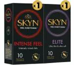 SKYN IntenseFeel Non Latex Condom Pack of 10 and Elite Non Latex Condoms Pack of 10