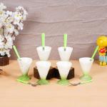 PotteryTown Haly Ceramic Tea Coffee Cups with Design Decor Ice Cream, 50 ml