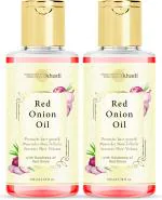 Parwati Gramudyog Herbal Products Khadi Red Onion Oil Increase Hair and Reduces Hair Fall for Healthy Hair 200ml