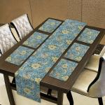 Indhome Life Life Green Jaipuri Cotton Block Printed Placemats And Table Runner, Large (Set Of 7)