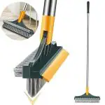 SHREE SANT ENTERPRISE Multifunctional 3 in 1 Brush - Screen Brush, Grout Brush, and Scraper with Long Handle, V-Shape Stiff Bristle, Squeegee Scrubber, Magic Broom for Bathroom, Glass, and Wall Cleaning - 1 PCS