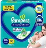 Pampers All round Protection Pants, Small size baby diapers (S), 78 Count, Anti Rash diapers, Lotion with Aloe Vera