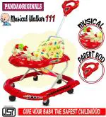Pandaoriginals 111parent rod baby walker musical Baby Carrier (Red, Front carry facing out)
