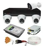 HONYMAN Cp Plus H.265, 2.4 Mp Guard+ Colorful View In Dark 4 Camera Combo Kit With 4Ch Dvr, 3 Dome 1 Bullet Cameras, 1Tb Hdd, Power Supply, 90Mtr Cable, Audio Mic And Connectors Wired Cctv Security Camera Set