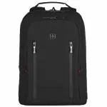 Wenger CITY TRAVELER Laptop Backpack for 16 Inch Laptop & 12 Inch Tablet Pocket, Doubles as an overnighter in Black (16 Litre)-blend of style & function, Swiss designed, 606490
