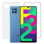 Hobbytronics Samsung Galaxy F22 Transparent Scratch Resistant, Anti Fingerprint with Bubble Proof, Tempered Glass and Back Screen Protector (18 x 10 x 1.5 cm) pack of 2