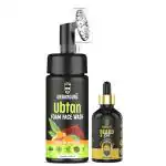 URBANGURU Beard And Hair Growth Oil (30ml) & Ubtan Foaming Face Wash 100 ml | Paraben & Sulphates Free