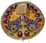 PRABHUVATI FASHION Peacock Design Ladu laddu bal Gopal kanha thakurji Poshaak Cloth for janmashtami|God Dress|Bhagwaan Krishna ji Poshak|God Vastra Set (Yellow, 4 Number)