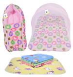 Toddylon New Born Baby Bedding Set Combo Mattress with Net Sleeping Bag & Nappy Changing Mat Sheets
