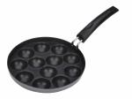 Tosaa Nonstick 12 Cavity Appam Patra Side Handle and Picker, Grey
